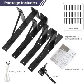 goldorcle Anti Sag Gate Kit Heavy Duty No Sag Kit for Wooden Gate Fence with a Gate Latch