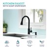 Kicimpro Black Kitchen Sink Faucet with Soap Dispenser, 3 Modes