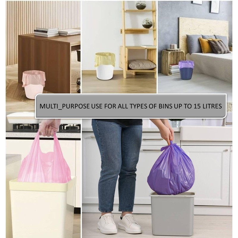 AZPE 160 Pedal Bin Liners 15l with Tie Handles, Mildy