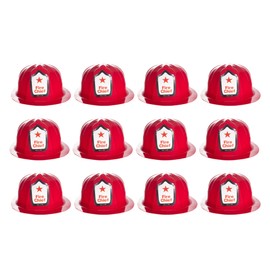 Windy City Novelties Red Plastic Fire Helmets - 12 Pack