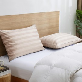 100% Cotton Classic Pillow Protectors with Invisible Zipper, 600 Thread Count Sateen Weave Soft and Breathable Pillow Cases, Protect Pillows from Dirt, Dust and Debris (Queen, 20"x30", Set of 2)