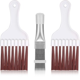 Boao 3 Pieces Air Conditioner Condenser Fin Cleaning Brush Stainless Steel Coil Cleaner Fin Comb Refrigerator Coil Cleaning Whisk Brush(Simple)