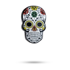 King Pins Golf Ball Marker 3 Pack - Premium Quality Golf Ball Markers. Enamel Paint & Unique Designs Stylish - Customize Your Game (Sugar Skull)