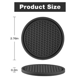 Car Cup Coaster, 4 Pcs Universal Non-Slip Cup Holders Embedded in Ornaments Coaster, 2.75 Inch Diameter for Most Cars, SUV, Truck, Jeep and Vans, Auto Interior Essential Accessories for Men Women