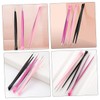 Baluue 3pcs Multi-purpose Nail Tweezers Dual-ended Precision Tweezers for Nail