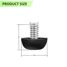 Lssapr 20 Pcs 8mm x 1.25 M8 Adjustable Furniture Leg Leveler Screw in Threaded, Galvanized Steel Screw Foot Levelers Screw On Furniture Glide for Table, Chair, Furniture Legs, Black