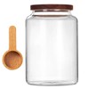 Varku 2000 ml Glass Tea Canister with Wooden Lid, Air-Tight