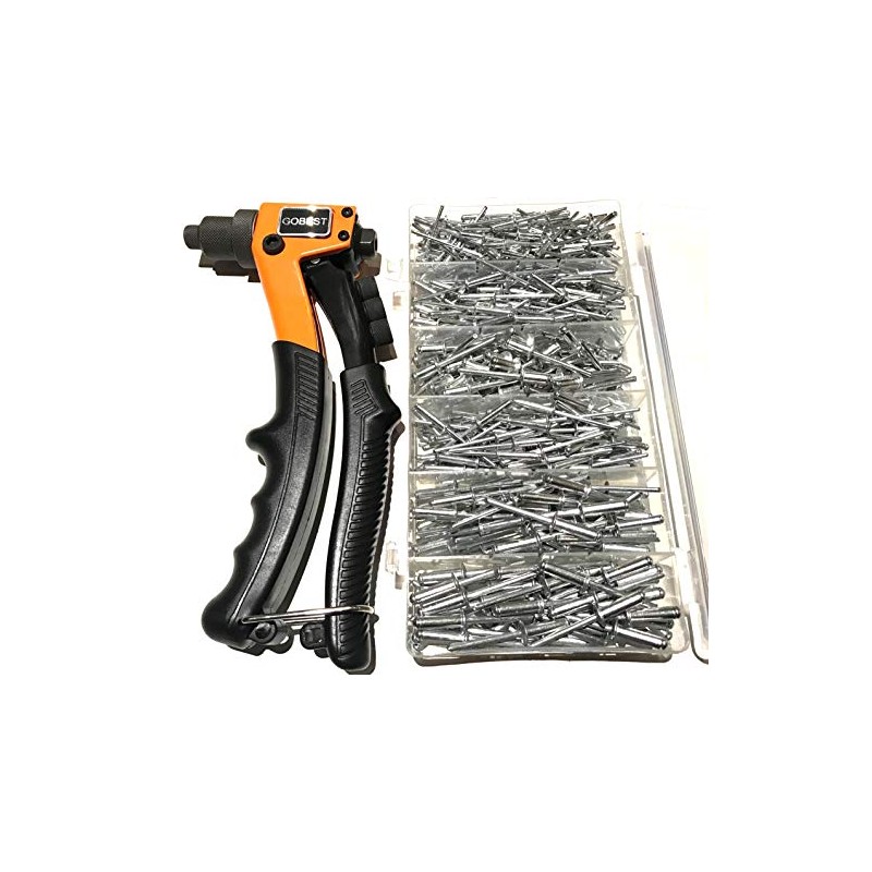 GOBEST pop Rivet Gun Hand Riveter and Rivets Set 2.4-4.8