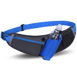 NEUSOP Belt Bag Hydration Belt Sports Running Belt with Water Bottle Bum Bag for Men Women Belt Bag Sports Hydration Belt Waistpacks for Outdoors Fitness Marathon Jogging Cycling, blue