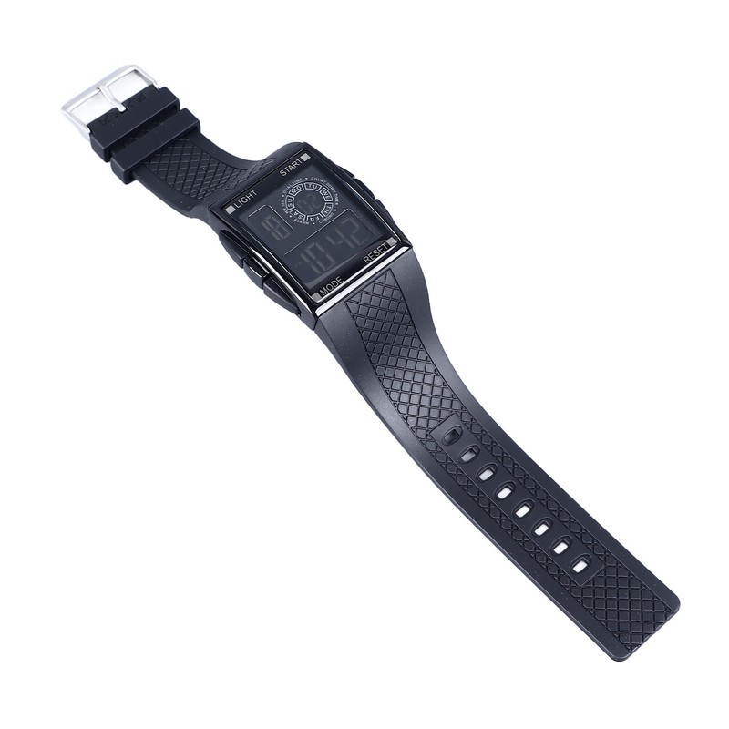 Digital Sport Watch Waterproof Stopwatch PU Leather Strap LED Luminous