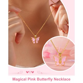POWWA 8 Year Old Girl Gifts, 8 Year Old Girl Gifts for Birthday Butterfly Necklace Present