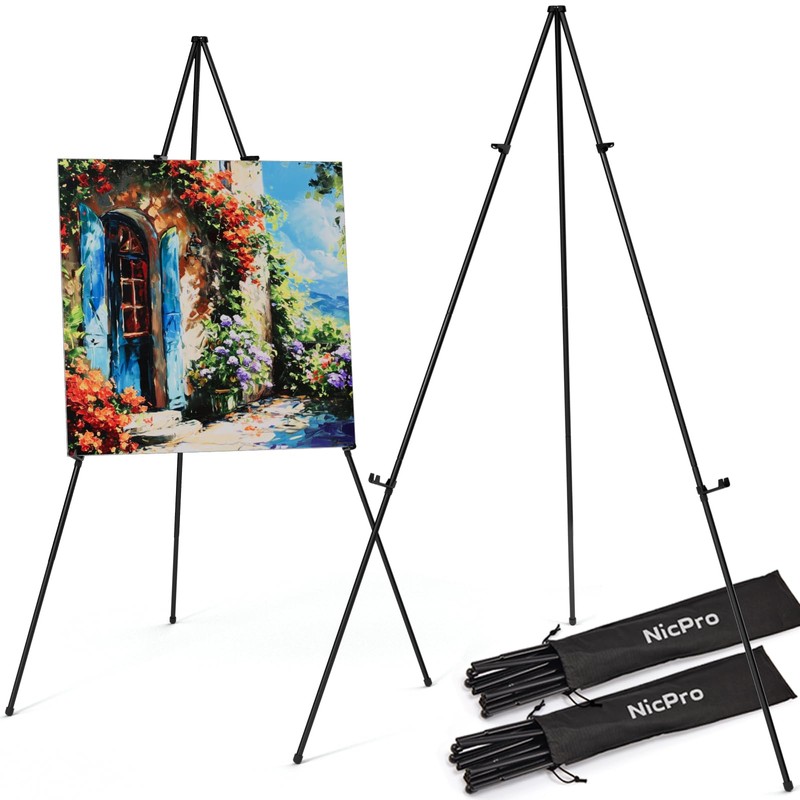 Nicpro Art Folding Easels for Display, 2 Pack 63 Inches