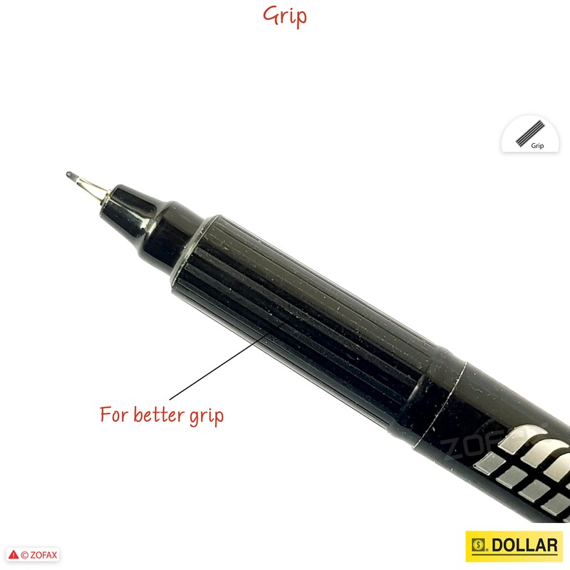 DOLLAR Fineliner Pens, BLACK, 0.3mm Ultra Fine Felt Tip, Pack