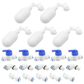 Pxyelec Top Install Mechanical Float Adjustable Float Ball Valve with 1/4" Quick Connect Push in to Connect Tube Fittings, Adjustable Plastic Float Valve for RO Water Reverse Osmosis System