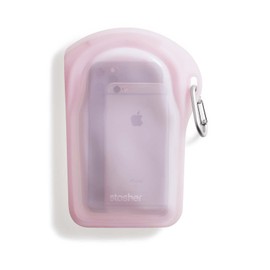 Stasher Reusable Silicone Storage Bag, Food Storage Container, Microwave and Dishwasher Safe, Leak-free, Go Bag, Pink