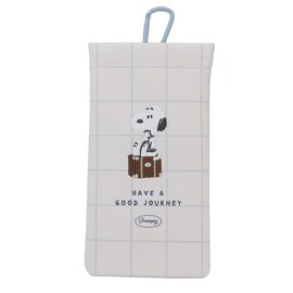 Marimo Craft Soft Glasses Case with Carabiner Snoopy JOURNEY SN W3.3 x H6.7 x D 0.4 inches (85 x 170 x 10 mm) SPCQ-558
