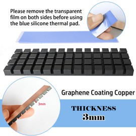 M.2 Heatsink Hodyludy 70x20x3mm Graphene Coating Copper Heat Sink for Cooling 2280 M2 SSD NGFF SSD NVME SSD Laptop, with Silicone Based Thermal Pad