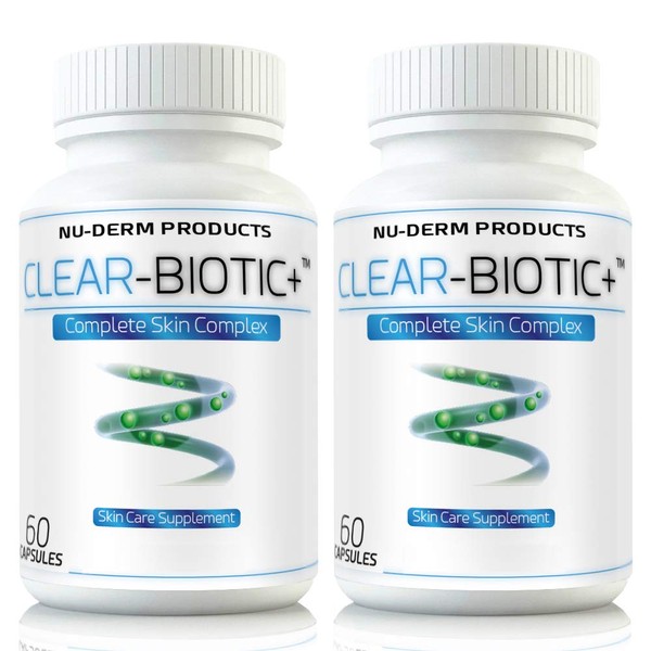 Clear Biotic 20.1 gm [2 pk] Acne Vitamins Pills Acne Supplements Treatment for Acne W Powerful Acne Vitamins A E C & B2 Treats Acne Improves Complexion Giving Your Skin a Radiant Glow
