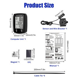 Hojalis Bike Computer, 19 Functions IP54 Waterproof Bicycle Speedometer Odometer, Wired GPS Cycling Computer with LCD Backlight Display Touch Screen, Automatic Start/Stop Bicycle Odometer for Cycling