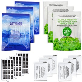 AMI PARTS W10311524 AIR1 Fresh Flow Air Filter & W10346771A Produce Preserver Replacement Compatible with Refrigerator (6 Packs)