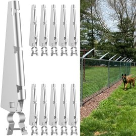 10 Pack Barbed Wire Arm for 1-3/8" Chain Link Fence, Galvanized Steel Fence Height Extender for Garden Outdoor, for Outdoor Fences to Increase Height, Protect Privacy and Pets Jumping Off
