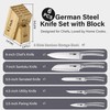 Cooks Standard Kitchen Knife Set with Block 6-Piece, Stainless Steel