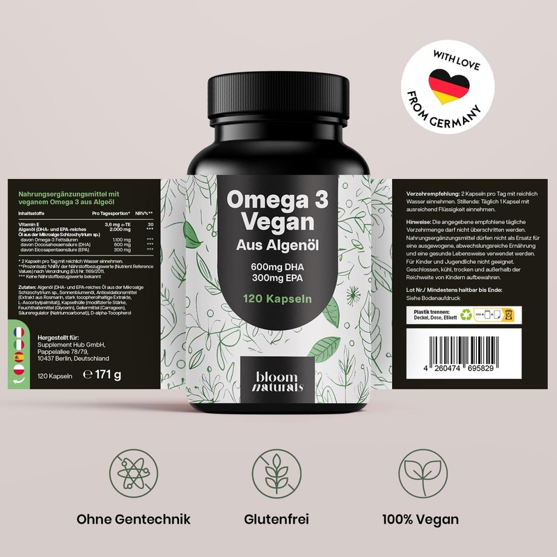 Omega 3 Capsules High Dose Vegan - 120 Capsules -