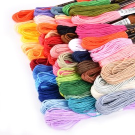 Embroidery Threads 100 Skeins Rainbow Color Embroidery Thread Used for DIY Yarn Craft, Cross-Stitch, Friendship Bracelets and Sewing (50 Colors)