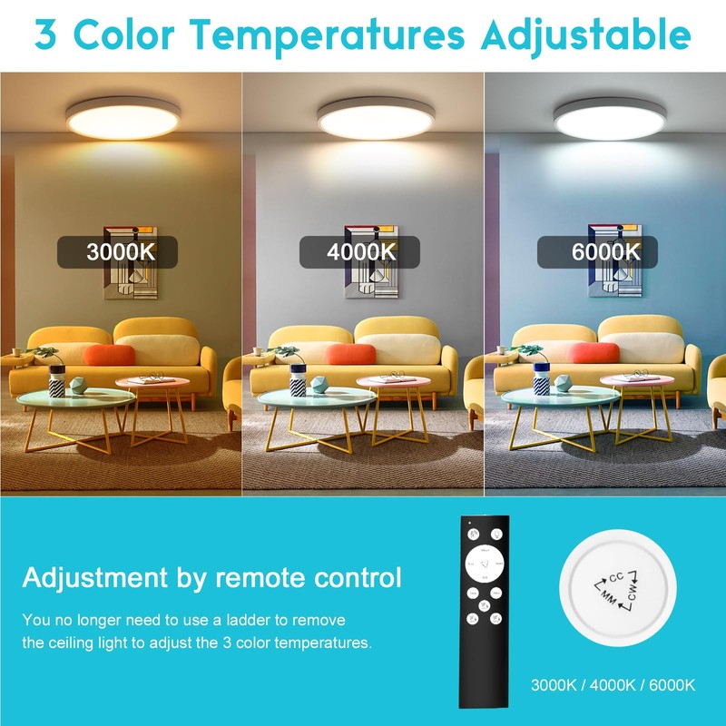 Letlit LED Ceiling Light with Radar Motion Sensor, 20 W