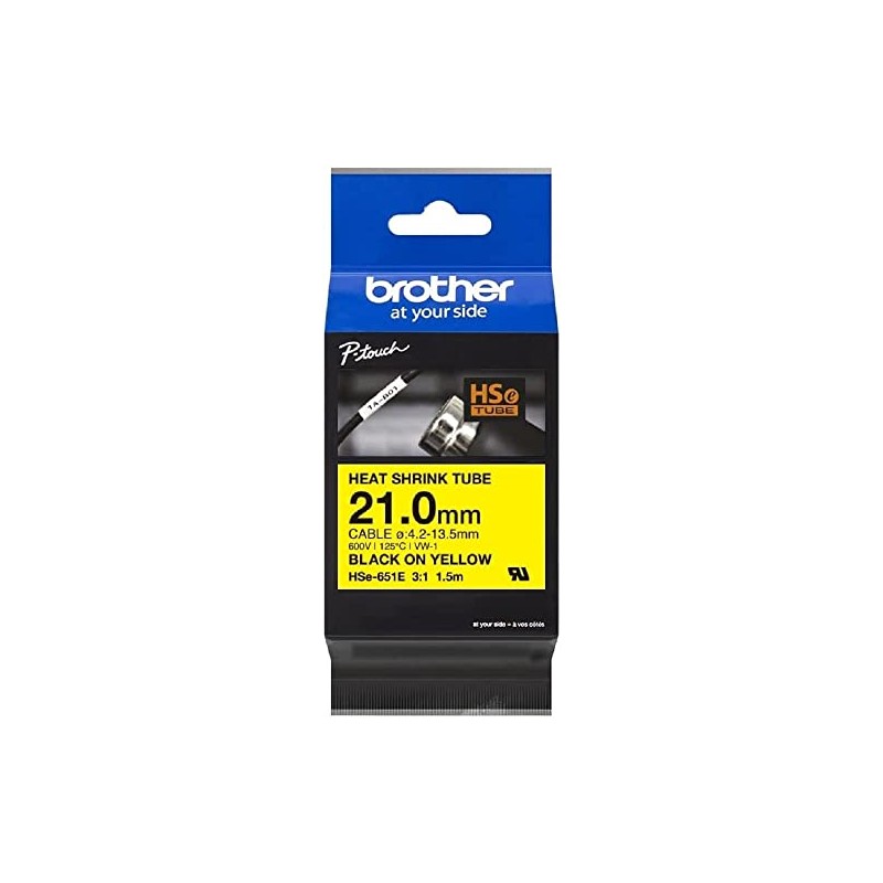 Brother Genuine Pro Tape HSe-651E Heat Shrink Tubing - Black