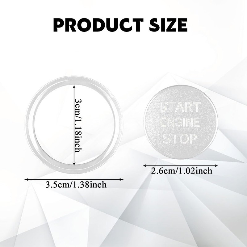 QZTYTY Car Push Start Button Cover, Ignition Switch Button, Engine