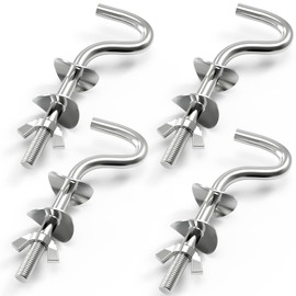 Fengone Zinc Heavy Duty Replacement Hooks Fit 3/8 Inch Holding Hammock Hooks for 1-1/4 to 2 Inch Long Hole on Hammock Stand (4 Pcs)