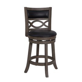 New Classic Furniture New Classic Manchester Swivel Counter Stool, Antique Grey/Black, 24-Inch