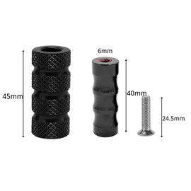 FAOWEKO Motorcycle Shift Pegs Aluminum Foot Pedals Foot Pegs Brake Pegs Knurled Step Bar Rear Set M6 Black