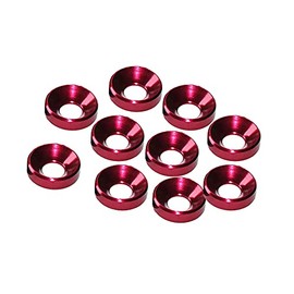Bolt Washer BE-TOOL M5 Countersunk Washer Anodized Aluminum Cup Washer for Car Red (Pack of 10)