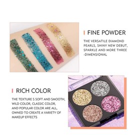 Cosmetic Glitter Eyeshadow Palette with Finish and Waterproof
