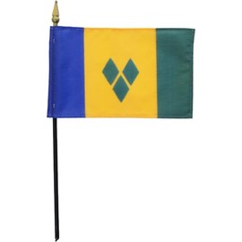 St. Vincent and the Grenadines - 4 in x 6 in World Stick Flag
