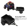 RC Car Hitch Trailer Aluminum Alloy Antislip Rubber Tire Rustproof