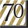 Creative Meilenstein-Papierservietten, Schwarz-und-Gold, Packung mit 16 Stück, schwarz / gold, One