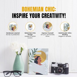 mudrit Lined Spiral Notebook, B5 Hardcover Journal, 100 GSM Paper, 96 Pages, Gold Double-Wire, 8.5” x 6.5 inches