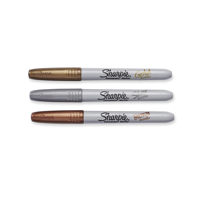 Sharpie Permanent Marker Fine Metallic Assorted (Pack of 3 Markers)