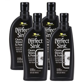 HOPE'S Perfect Sink Cleaner and Polish, Restorative, Water-Repellant, Removes Stains, Ideal for Brushed Stainless Steel, Cast Iron, Porcelain, Corian, Composite, Acrylic, 8.5 oz 4 Pack