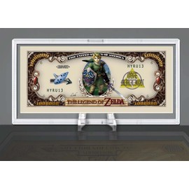 Legend of Zelda Million Dollar Limited Edition Collectible Dollar Bill in Desktop Currency Display Stand - Desk Top Accessory Gift. Not Real Currency - for Collectible Purposes Only