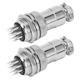 2PCS 12 Pin Aviation Connectors Zinc Alloy Electrical Plug and Socket Set 20mm Opening