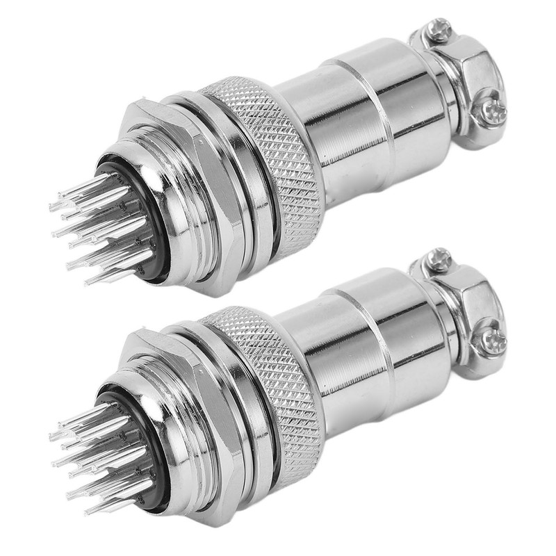 2PCS 12 Pin Aviation Connectors Zinc Alloy Electrical Plug and