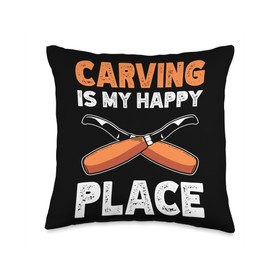 Carving Tools Wood Cutting Wood Craft Throw Pillow
