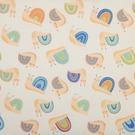 Kt KILOtela - Printed Canvas Fabric Decoration Tapestry Cushion Curtains Bedspreads Tablecloths Bags Crafts Choice of Length 50 by 50 cm Kids Snails Multicoloured