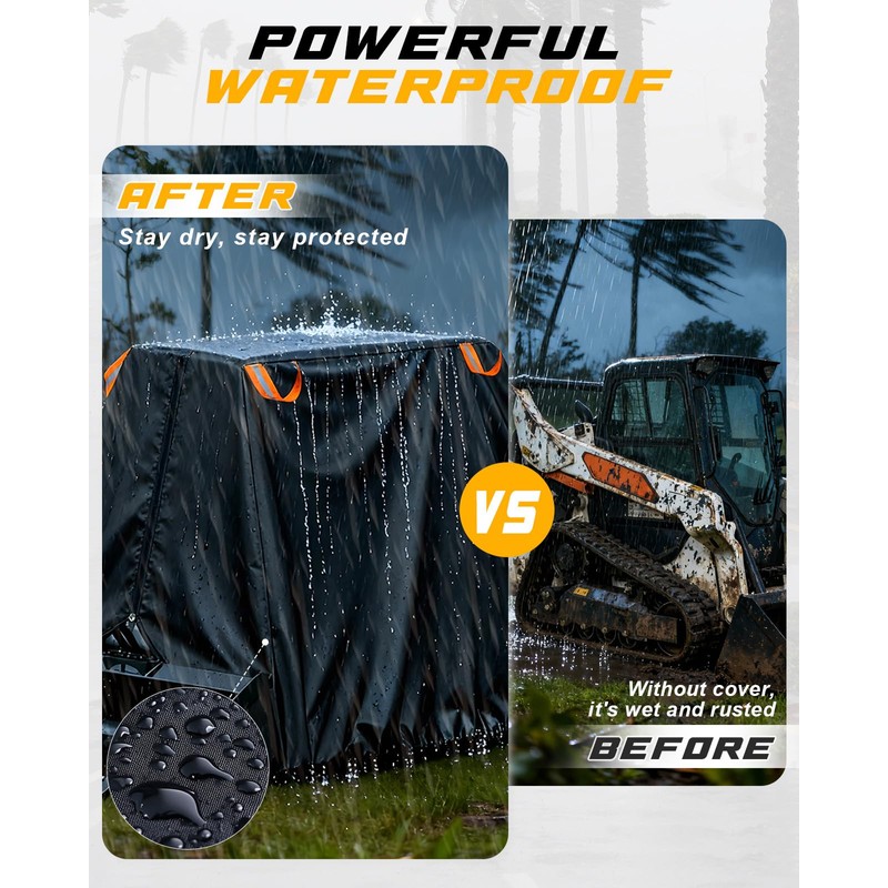MDPROMCP Skid Steer Cover Waterproof Heavy Duty 420D Oxford Cloth