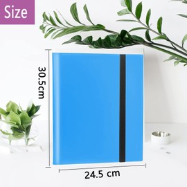 9-Pocket Card Binder, 20 Pages Double Sided Pocket PP Collection Side Loading Sleeves Hold 360 Cards for YuGiOh, MTG, TCG, Sports Cards, Game Cards, Photocards, Trading Cards (Blue)