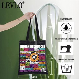 LEVLO Human Resources Canvas Tote Bag HR Gifts Recruiter Shoulder Bag For Human Resources Office Coworker, Human Resources Bt, Medium